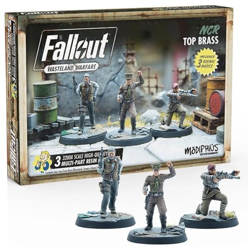 Modiphius Entertainment | Fallout Wasteland Warfare | NCR: Top Brass | Miniatures | Unpainted von Modiphius