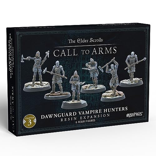 Modiphius: The Elder Scrolls: Call to Arms – Dawnguard Vampire Hunters – 6 Figuren Kunstharz-Erweiterung, Kapitel 3, unbemalt, 32 mm RPG-Miniaturen mit malerischen Basen von Modiphius