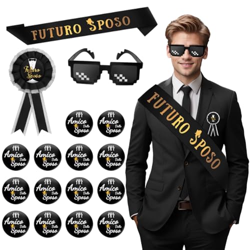 Moerstar Junggesellenabschied Männer Accessoires mit Bräutigam Schärpe Abzeichen Brillen Team Bräutigam JGA Buttons für Junggesellenabschied Deko Männer Moerstar Junggesellenabschied Männer Accessoires mit Bräutigam Schärpe Abzeichen Brillen Team Bräutigam JGA Buttons für Junggesellenabschied Deko Männer von Moerstar
