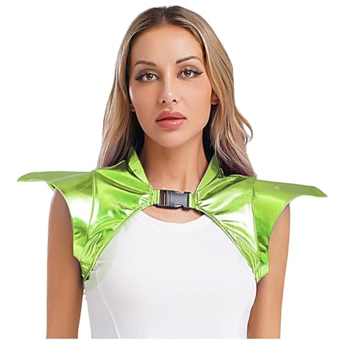 Moggemol Damen Alien Roboter Astronaut Shrug Crop Top Steampunk Shiny Metallic Gothic Rüstung Halloween Party Performance Kostüm Zubehör Moggemol Damen Alien Roboter Astronaut Shrug Crop Top Steampunk Shiny Metallic Gothic Rüstung Halloween Party Performance Kostüm Zubehör von Moggemol