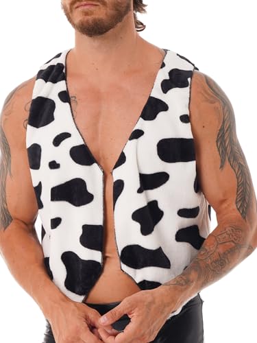 Moggemol Erwachsene Männer Cowboy Kostüm Ärmellose Weste Kuh Karneval Party Cosplay Outfit Schwarz M Moggemol Erwachsene Männer Cowboy Kostüm Ärmellose Weste Kuh Karneval Party Cosplay Outfit Schwarz M von Moggemol