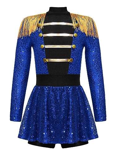 Moggemol Halloween Kinder Mädchen Outfit Zirkusdirektorin Langarm Kleid Mit Rüschen Rücken Rollenspiel Kostüm Blau 158-164 Moggemol Halloween Kinder Mädchen Outfit Zirkusdirektorin Langarm Kleid Mit Rüschen Rücken Rollenspiel Kostüm Blau 158-164 von Moggemol