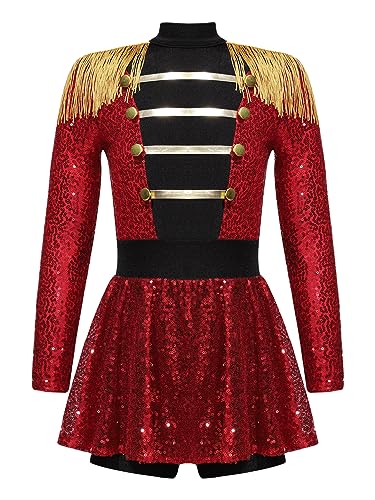 Moggemol Halloween Kinder Mädchen Outfit Zirkusdirektorin Langarm Kleid Mit Rüschen Rücken Rollenspiel Kostüm Rot 110-116 Moggemol Halloween Kinder Mädchen Outfit Zirkusdirektorin Langarm Kleid Mit Rüschen Rücken Rollenspiel Kostüm Rot 110-116 von Moggemol