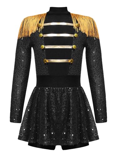 Moggemol Halloween Kinder Mädchen Outfit Zirkusdirektorin Langarm Kleid Mit Rüschen Rücken Rollenspiel Kostüm Schwarz 146-152 Moggemol Halloween Kinder Mädchen Outfit Zirkusdirektorin Langarm Kleid Mit Rüschen Rücken Rollenspiel Kostüm Schwarz 146-152 von Moggemol