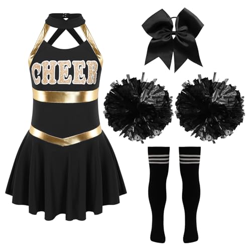 Moggemol Kind Mädchen Pom Pom Girl Kostüm Klassisches Tanzkleid Mädchen Mini Plissérock Tanzsocken Cheerleading Outfit Sportkleidung Jazz Tanz Kostüm B Schwarzweiß 146-152 Moggemol Kind Mädchen Pom Pom Girl Kostüm Klassisches Tanzkleid Mädchen Mini Plissérock Tanzsocken Cheerleading Outfit Sportkleidung Jazz Tanz Kostüm B Schwarzweiß 146-152 von Moggemol