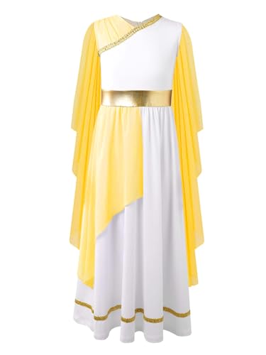 Moggemol Kleid Kind Griechische Göttin Prinzessin Griechenland Mittelalterlich Vintage Abendkleid Kostüm Cosplay Halloween Fest Karneval Aufführung 516 Jahre Gelb 146-152 Moggemol Kleid Kind Griechische Göttin Prinzessin Griechenland Mittelalterlich Vintage Abendkleid Kostüm Cosplay Halloween Fest Karneval Aufführung 516 Jahre Gelb 146-152 von Moggemol