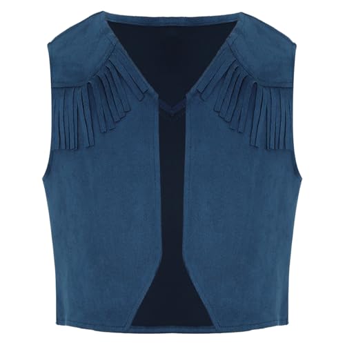 Moggemol Kostüm Cowboy Kind Junge Mädchen Westen Cowgirl Western Jacke Kurze Jacke Weste Cardigan Verkleidung Cowboy Cosplay Karneval Halloween Marineblau 158-164 Moggemol Kostüm Cowboy Kind Junge Mädchen Westen Cowgirl Western Jacke Kurze Jacke Weste Cardigan Verkleidung Cowboy Cosplay Karneval Halloween Marineblau 158-164 von Moggemol