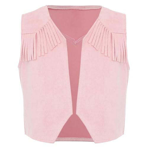 Moggemol Kostüm Cowboy Kind Junge Mädchen Westen Cowgirl Western Jacke Kurze Jacke Weste Cardigan Verkleidung Cowboy Cosplay Karneval Halloween Rosa 158-164 Moggemol Kostüm Cowboy Kind Junge Mädchen Westen Cowgirl Western Jacke Kurze Jacke Weste Cardigan Verkleidung Cowboy Cosplay Karneval Halloween Rosa 158-164 von Moggemol