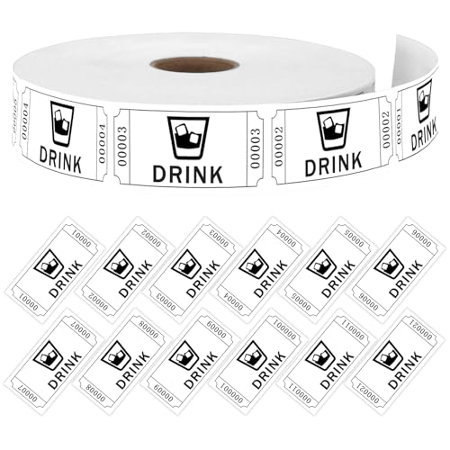 Moguri 1000 Stück Getränkemarken Rolle, Weiße Tombola Tickets Für Veranstaltungen, Zuverlässige und Hochwertige Eintrittskarten, Ideal Für Hochzeiten und Partys Moguri 1000 Stück Getränkemarken Rolle, Weiße Tombola Tickets Für Veranstaltungen, Zuverlässige und Hochwertige Eintrittskarten, Ideal Für Hochzeiten und Partys von Moguri
