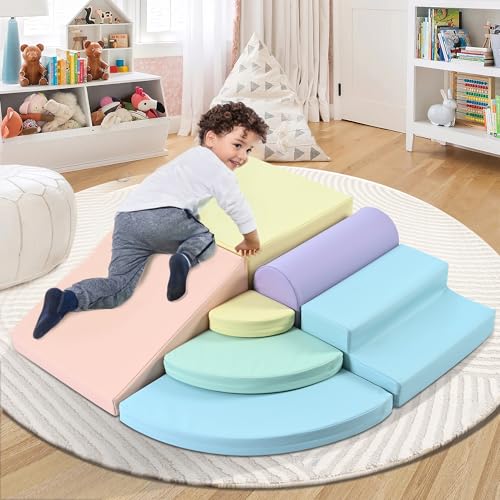 Moimhear 7-teilige weiche Schaumstoff-Kletterblöcke für Kleinkinder, weiches Kletter- und Krabbelspielset für drinnen, aktive Spielstrukt Moimhear 7-teilige weiche Schaumstoff-Kletterblöcke für Kleinkinder, weiches Kletter- und Krabbelspielset für drinnen, aktive Spielstrukt von Moimhear