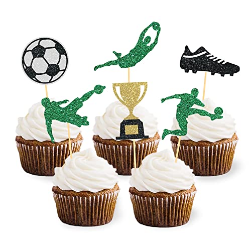 24 Stück Glitzer Fussball Cupcake Topper, Tortendeko Fussball für Fussball Geburtstag Deko, Fußball Fan Party, Kinder Party Dekoration, Tortendeko Geburtstag Junge 24 Stück Glitzer Fussball Cupcake Topper, Tortendeko Fussball für Fussball Geburtstag Deko, Fußball Fan Party, Kinder Party Dekoration, Tortendeko Geburtstag Junge von Moitkptt