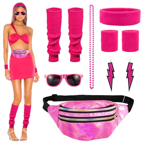 80er Jahre Outfit Damen Set,Disco 80er Outfit Hüfttasche Brille Haargummi Beinwärmer Handschuhe Glitzerohrringe 80er 90er Jahre Accessoires 80s 90s Thema Retro Neon Party Outfit Karneval Halloween 80er Jahre Outfit Damen Set,Disco 80er Outfit Hüfttasche Brille Haargummi Beinwärmer Handschuhe Glitzerohrringe 80er 90er Jahre Accessoires 80s 90s Thema Retro Neon Party Outfit Karneval Halloween von Moiuguli