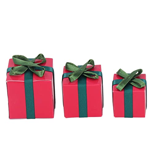 Mini-Geschenkbox-Ornamente, Mini-Geschenkbox-Ornamente, 3,5 X 3,5 Cm/3 X 3 Cm/2,5 X 2,5 Cm, Set Mit 3 Exquisiten, Handgefertigten Simulierten Mini-Geschenkboxen, Für Puppenhäuser Im Maßstab 1:12 von Mokernali