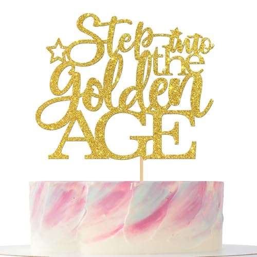 Stepping into Golden Birthday Cake Topper, Gold Glitter Happy Golden Birthday Cake Decoration for Men Women Stepping into Golden Birthday Cake Topper, Gold Glitter Happy Golden Birthday Cake Decoration for Men Women von Mokonate