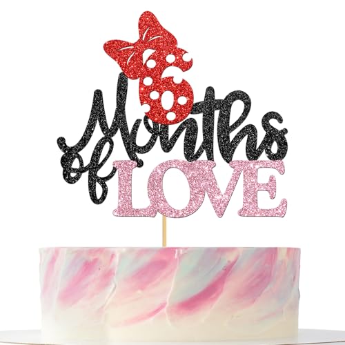 Tortenaufsatz, 6 Monate Liebe, halber Weg zu eins, 1/2 Weg zu einem, Jubiläum/Babyparty, Party-Dekoration von Mokonate