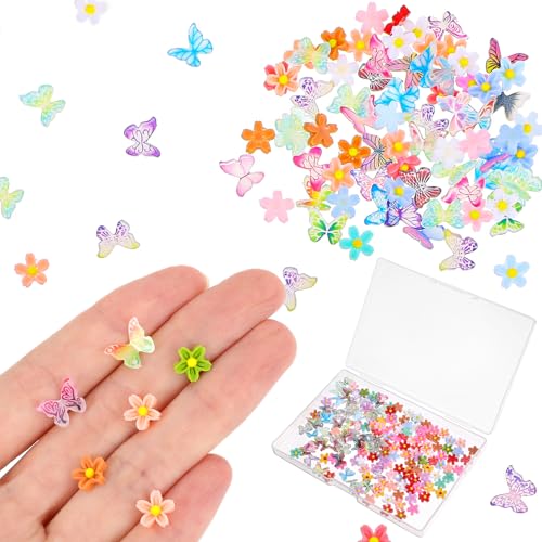 Molain 100 Stück Mikro Schmetterling Resin, Blumen Miniatur Deko Bunte Schmetterlinge, Puppenhaus Zubehör für Miniaturgärten, Kunsthandwerk, Nagelkunst-Dekorationen Molain 100 Stück Mikro Schmetterling Resin, Blumen Miniatur Deko Bunte Schmetterlinge, Puppenhaus Zubehör für Miniaturgärten, Kunsthandwerk, Nagelkunst-Dekorationen von Molain
