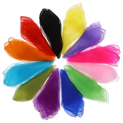 Molain 12 Stück Jongliertücher, 60x60cm Square Bunte Tanz Chiffontücher seidentücher Baby Bunte tücher mulltücher seidentuch für Tanzen, Jonglieren und Sensorisches Molain 12 Stück Jongliertücher, 60x60cm Square Bunte Tanz Chiffontücher seidentücher Baby Bunte tücher mulltücher seidentuch für Tanzen, Jonglieren und Sensorisches von Molain