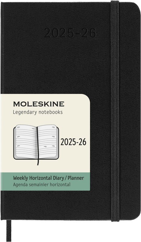 Moleskine 18 Monatskalender 2026 Studienplaner 1 Woche auf 2 Seiten horizontal Pocket Hardcover Schwarz Moleskine 18 Monatskalender 2026 Studienplaner 1 Woche auf 2 Seiten horizontal Pocket Hardcover Schwarz von Moleskine