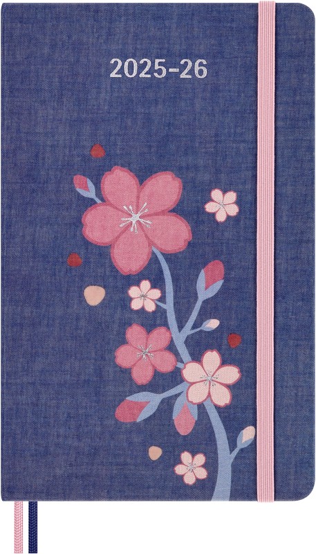 Moleskine 18 Monatskalender & Notizbuch 2026 Studienplaner 1 Woche auf 1 Seite Large Hardcover Sakura von Moleskine