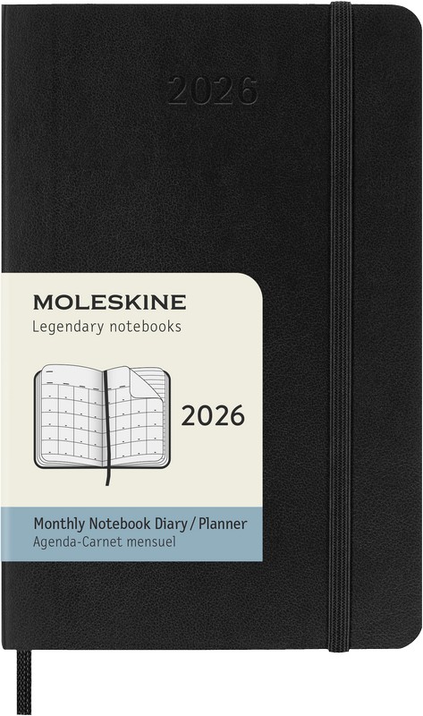 Moleskine Monats-Notizkalender 2026 Klassik 1 Monat auf 2 Seiten Pocket Softcover Schwarz Moleskine Monats-Notizkalender 2026 Klassik 1 Monat auf 2 Seiten Pocket Softcover Schwarz von Moleskine