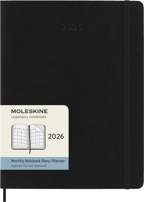 Moleskine Monats-Notizkalender 2026 Klassik 1 Monat auf 2 Seiten XL Softcover Schwarz Moleskine Monats-Notizkalender 2026 Klassik 1 Monat auf 2 Seiten XL Softcover Schwarz von Moleskine