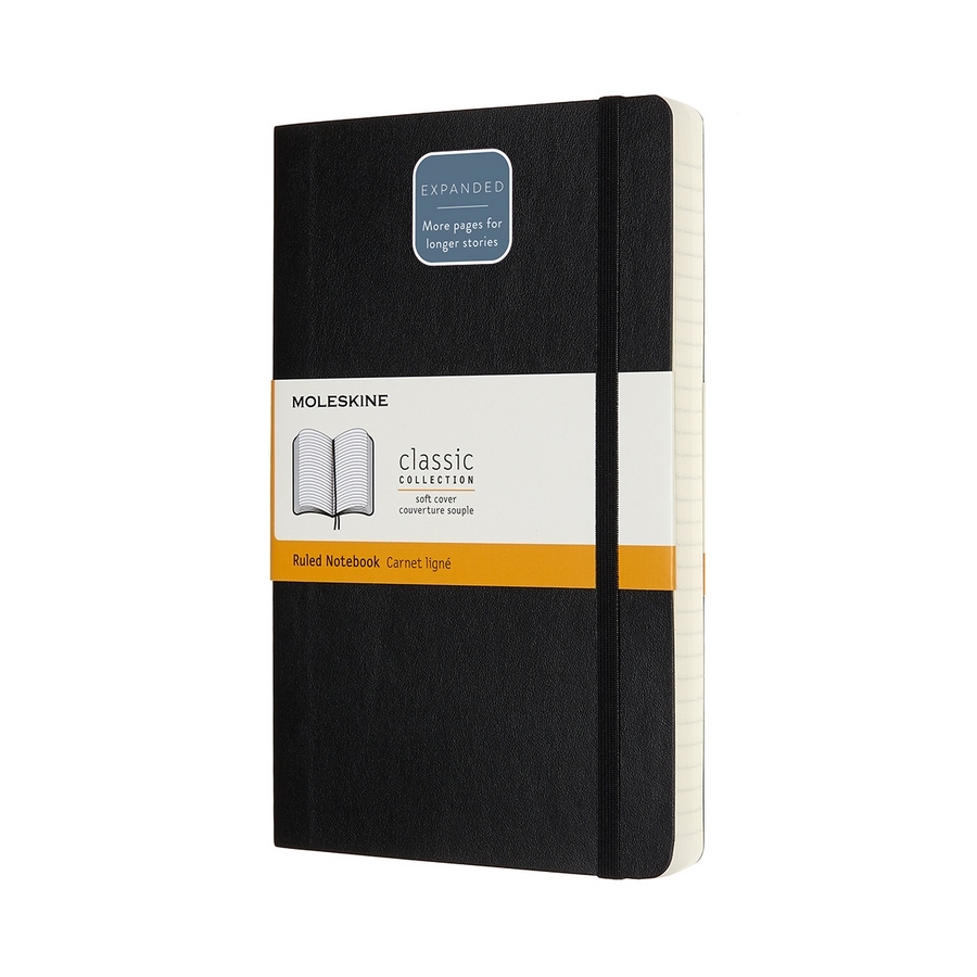 Moleskine Notizbuch Klassik Large Expanded Softcover Schwarz, liniert von Moleskine