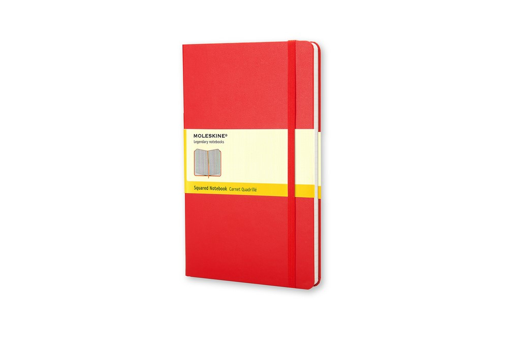 Moleskine Notizbuch Klassik Large Hardcover Scharlachrot, kariert von Moleskine