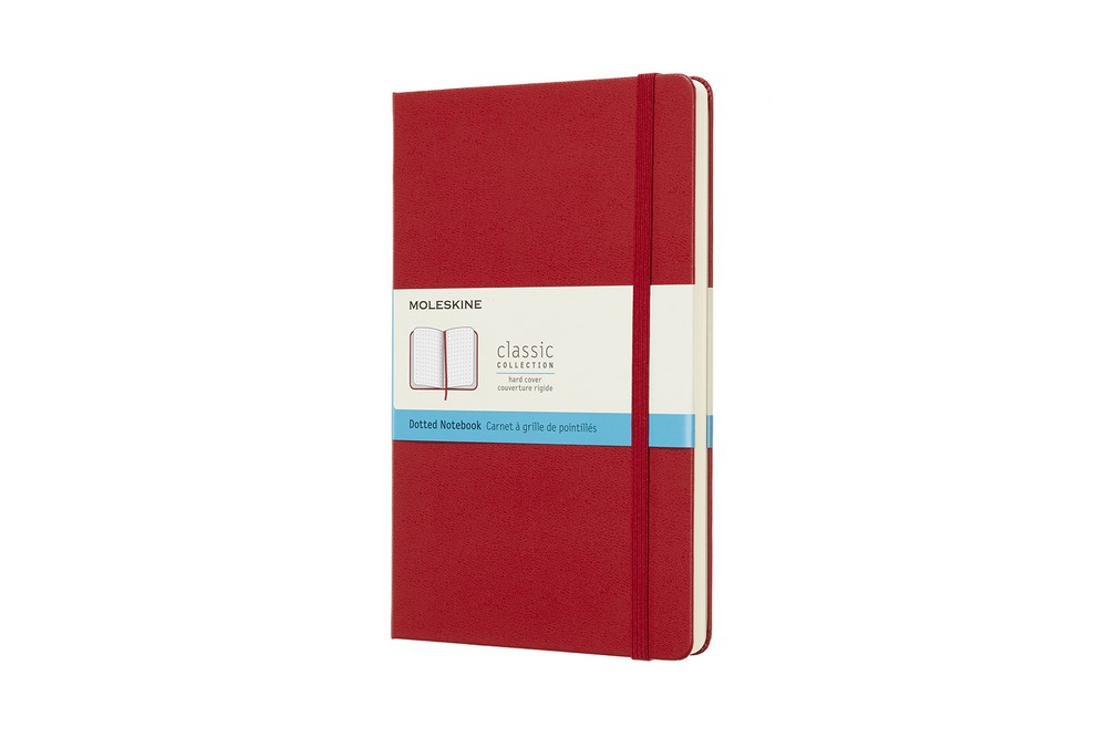 Moleskine Notizbuch Klassik Large Hardcover Scharlachrot, punktkariert von Moleskine