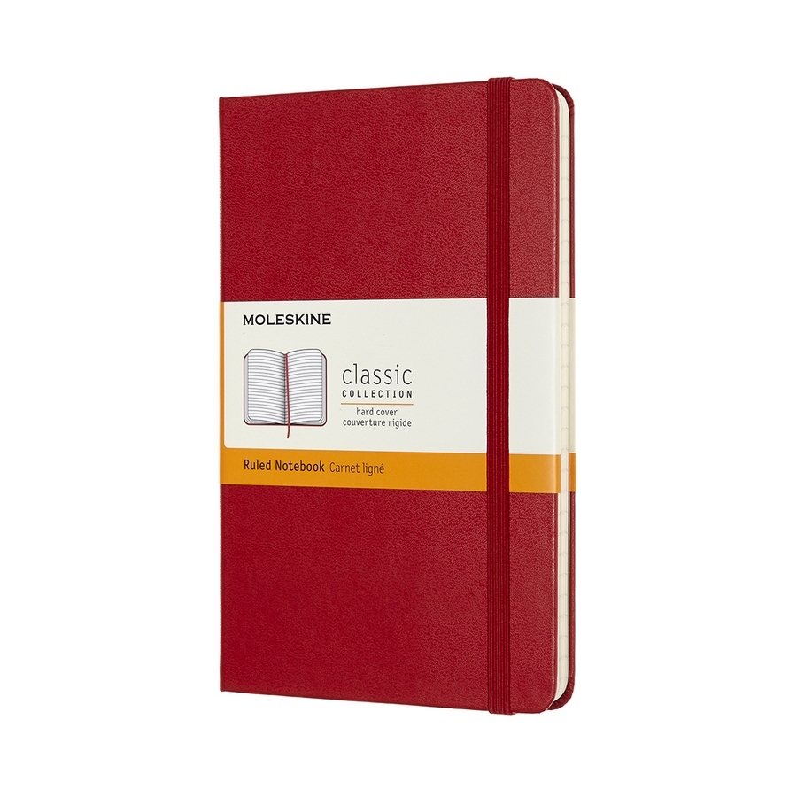 Moleskine Notizbuch Klassik Medium Hardcover Scharlachrot, liniert von Moleskine