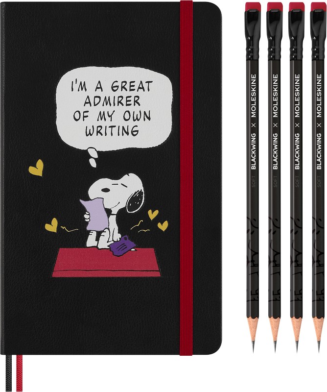 Moleskine Notizbuch Peanuts mit 4 Blackwing Bleistifte im Set - Limited Edition von Moleskine