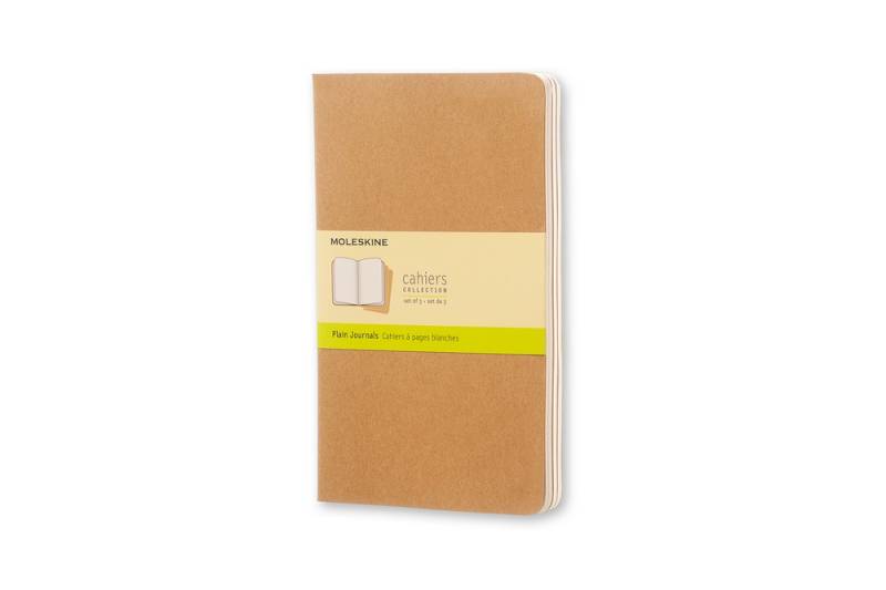 Moleskine Notizheft Cahier Large Softcover 3er Set Packpapierbraun, blanko von Moleskine