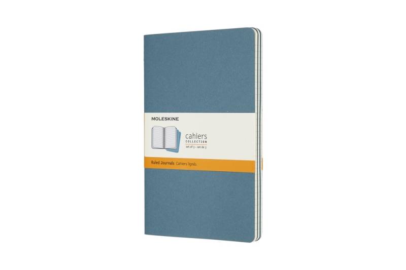 Moleskine Notizheft Cahier Large Softcover 3er Set brisk blue, liniert von Moleskine