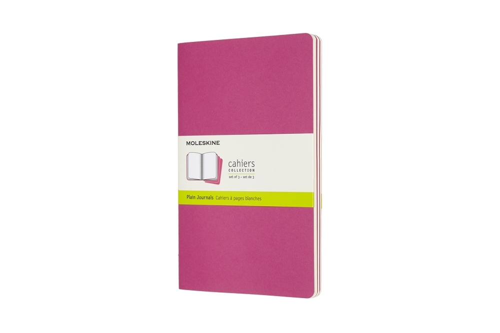 Moleskine Notizheft Cahier Large Softcover 3er Set kinetic Pink, blanko von Moleskine