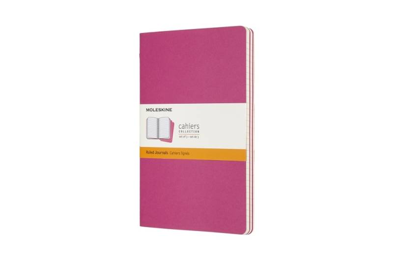 Moleskine Notizheft Cahier Large Softcover 3er Set kinetic Pink, liniert von Moleskine
