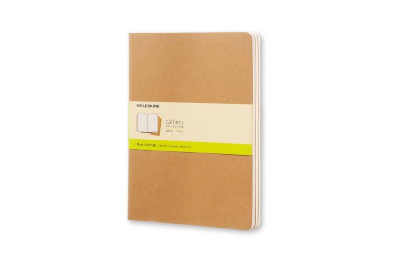Moleskine Notizheft Cahier XL Softcover 3er Set Packpapierbraun blanko von Moleskine