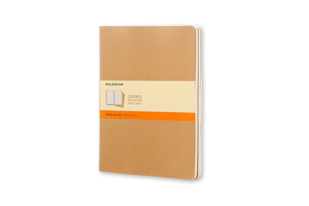 Moleskine Notizheft Cahier XL Softcover 3er Set Packpapierbraun, liniert von Moleskine