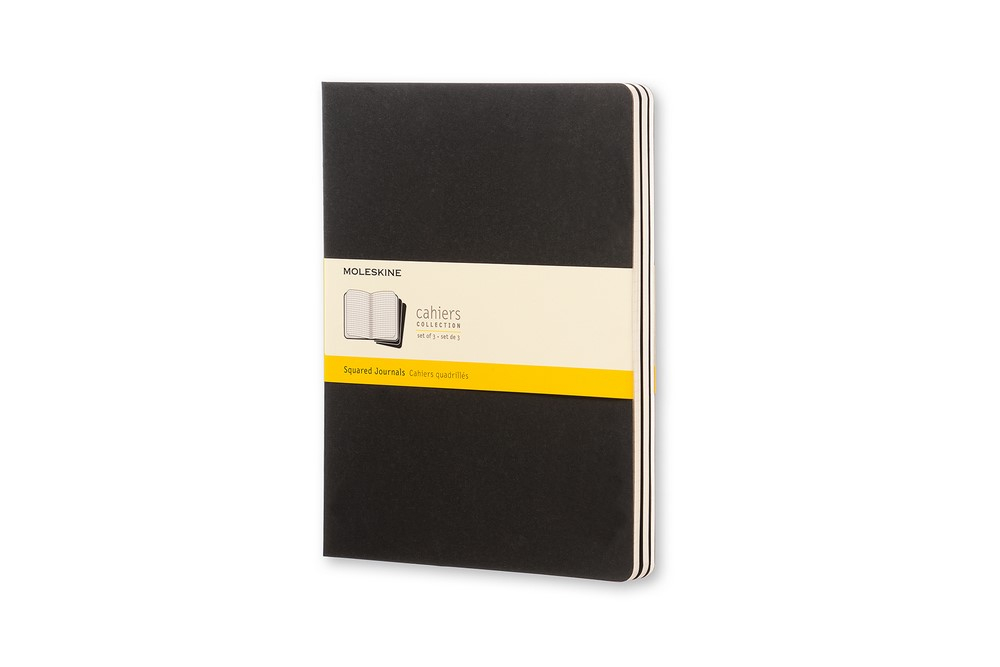Moleskine Notizheft Cahier XL Softcover 3er Set Schwarz, kariert Moleskine Notizheft Cahier XL Softcover 3er Set Schwarz, kariert von Moleskine