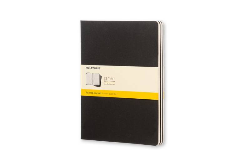 Moleskine Notizheft Cahier XL Softcover 3er Set Schwarz, kariert Moleskine Notizheft Cahier XL Softcover 3er Set Schwarz, kariert von Moleskine