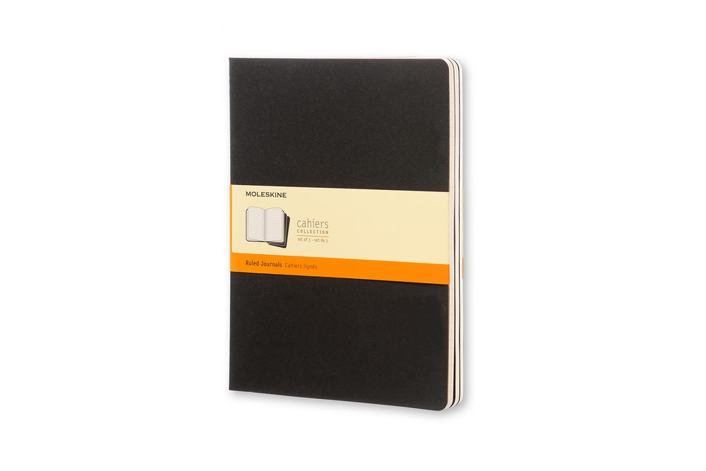 Moleskine Notizheft Cahier XL Softcover 3er Set Schwarz, liniert von Moleskine
