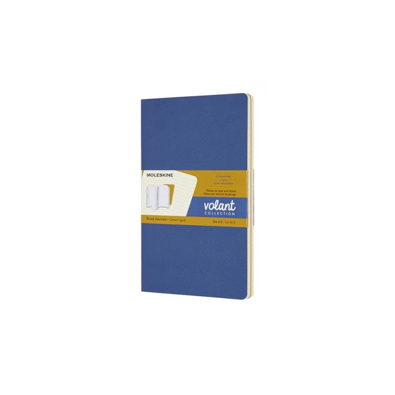 Moleskine Notizheft Volant Large Softcover 2er Set Blau/Gelb, liniert von Moleskine