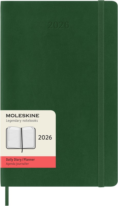 Moleskine Tageskalender 2026 Klassik 1 Tag auf 1 Seite Large Softcover Myrtengrün von Moleskine