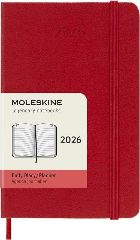 Moleskine Tageskalender 2026 Klassik 1 Tag auf 1 Seite Pocket Hardcover Scharlachrot Moleskine Tageskalender 2026 Klassik 1 Tag auf 1 Seite Pocket Hardcover Scharlachrot von Moleskine