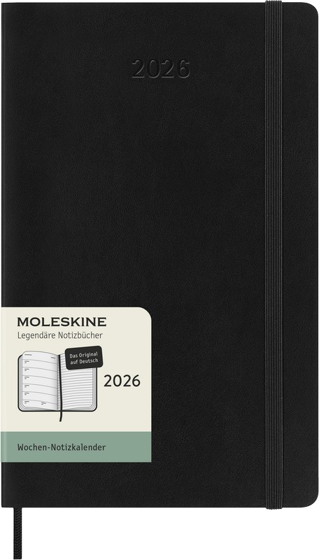 Moleskine Wochen-Notizkalender 2026 Deutsch 1 Woche auf 1 Seite Large Softcover Schwarz Moleskine Wochen-Notizkalender 2026 Deutsch 1 Woche auf 1 Seite Large Softcover Schwarz von Moleskine