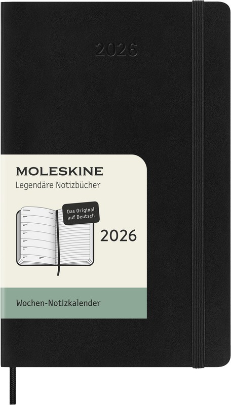 Moleskine Wochen-Notizkalender 2026 Deutsch 1 Woche auf 1 Seite Pocket Softcover Schwarz Moleskine Wochen-Notizkalender 2026 Deutsch 1 Woche auf 1 Seite Pocket Softcover Schwarz von Moleskine
