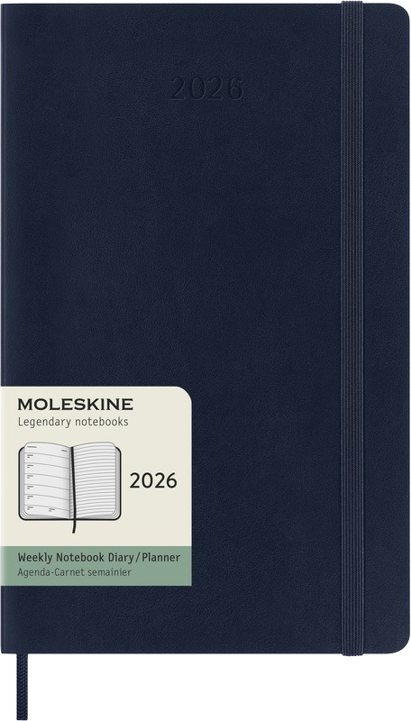 Moleskine Wochen-Notizkalender 2026 Klassik 1 Woche auf 1 Seite Large Softcover Saphir von Moleskine