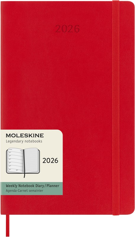 Moleskine Wochen-Notizkalender 2026 Klassik 1 Woche auf 1 Seite Large Softcover Scharlachrot Moleskine Wochen-Notizkalender 2026 Klassik 1 Woche auf 1 Seite Large Softcover Scharlachrot von Moleskine