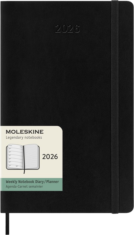 Moleskine Wochen-Notizkalender 2026 Klassik 1 Woche auf 1 Seite Large Softcover Schwarz Moleskine Wochen-Notizkalender 2026 Klassik 1 Woche auf 1 Seite Large Softcover Schwarz von Moleskine