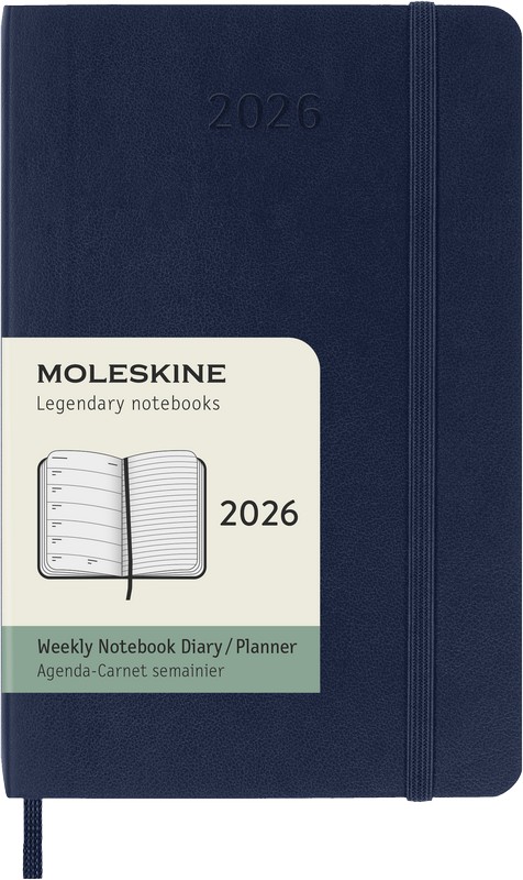 Moleskine Wochen-Notizkalender 2026 Klassik 1 Woche auf 1 Seite Pocket Softcover Saphir von Moleskine