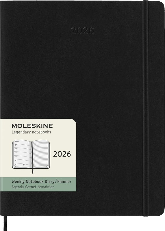 Moleskine Wochen-Notizkalender 2026 Klassik 1 Woche auf 1 Seite XL Softcover Schwarz Moleskine Wochen-Notizkalender 2026 Klassik 1 Woche auf 1 Seite XL Softcover Schwarz von Moleskine