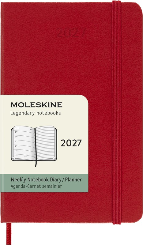 Moleskine Wochen-Notizkalender 2027 Klassik 1 Woche auf 1 Seite Pocket Hardcover Scharlachrot Moleskine Wochen-Notizkalender 2027 Klassik 1 Woche auf 1 Seite Pocket Hardcover Scharlachrot von Moleskine